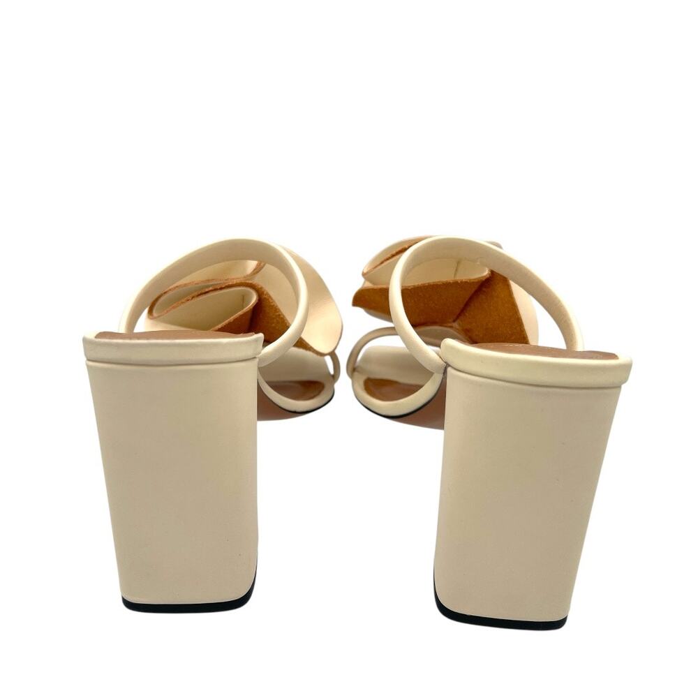 ATP Atelier Rosa Leather Flower Mule Heel 38 Italy Sculptural Chic - Picture 6 of 7